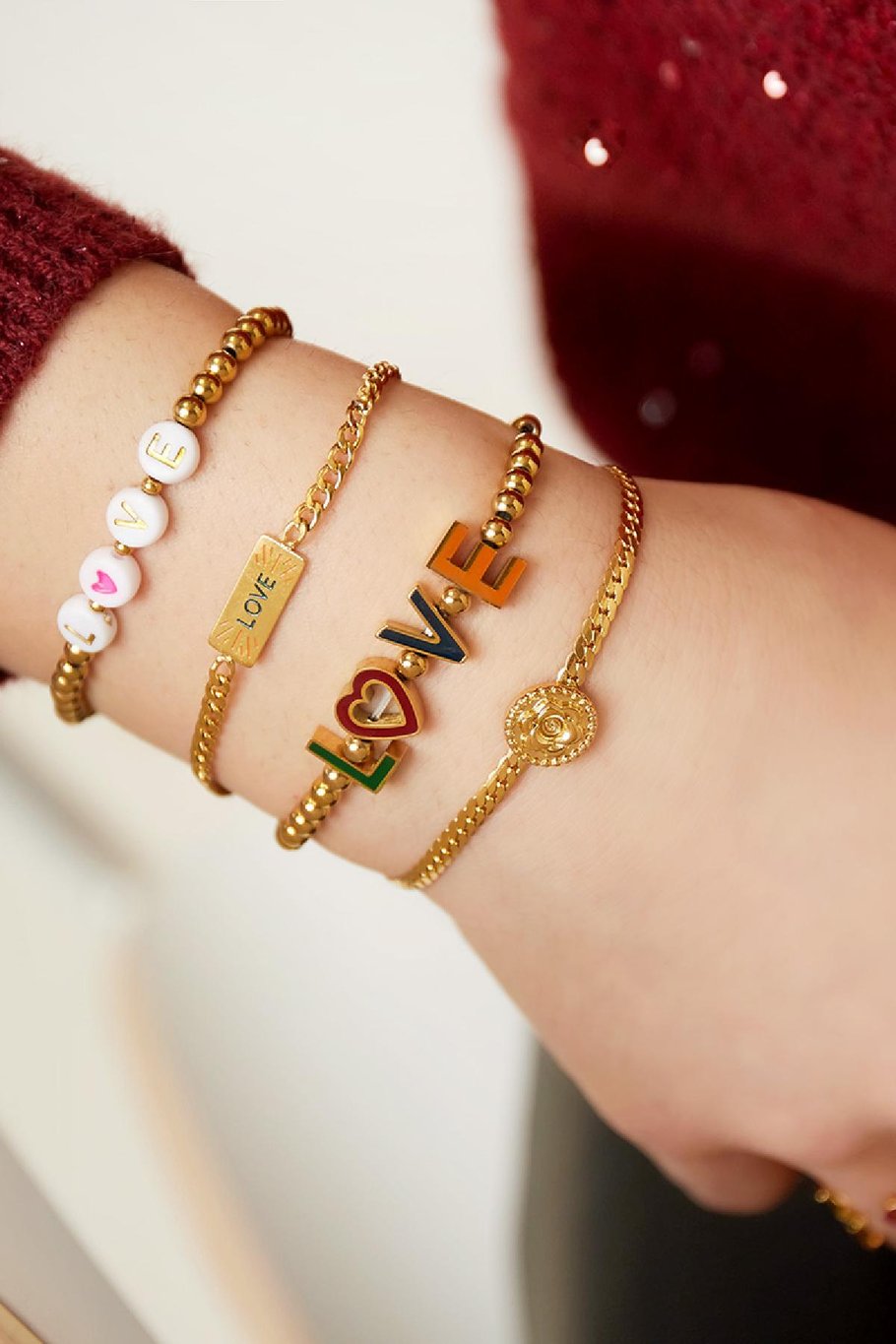 Armband liebenswert Silber Edelstahl Bild2